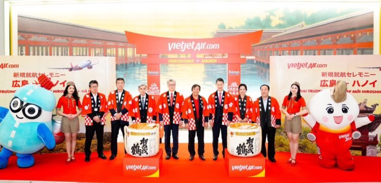 Vietjet is the one airline providing an immediate flight between Hanoi and Hiroshima