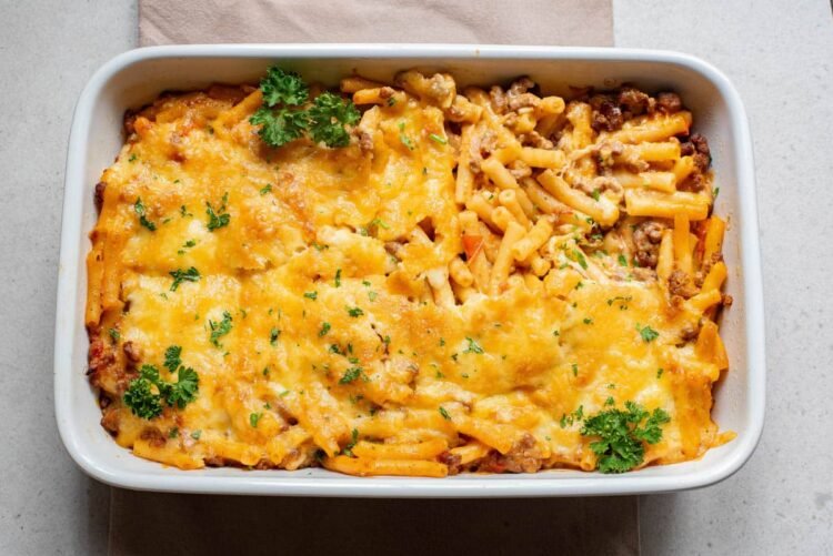 Fast and Simple Baked Ziti with Pork and Cheese