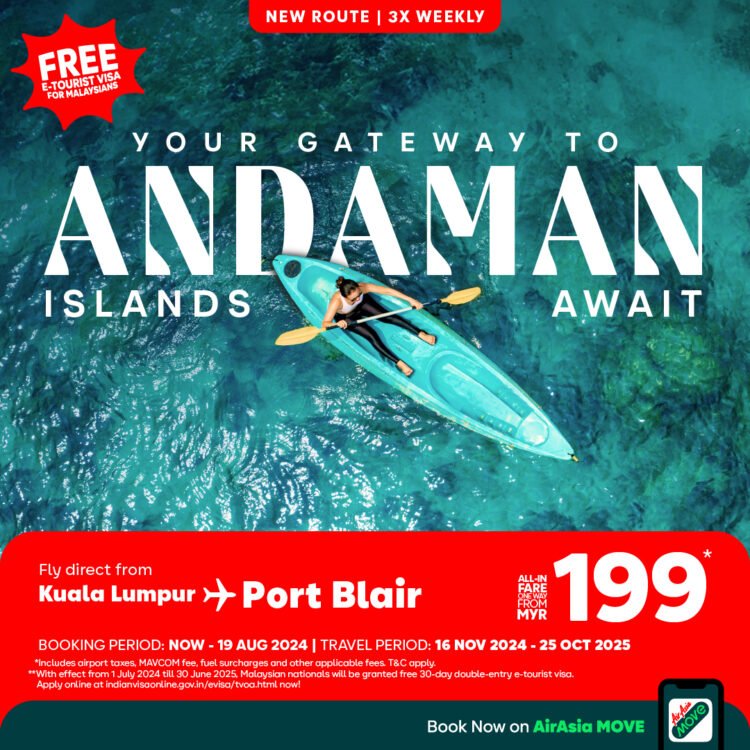 AirAsia to function a brand new path to Kuala Lumpur, Malaysia from Port Blair, India