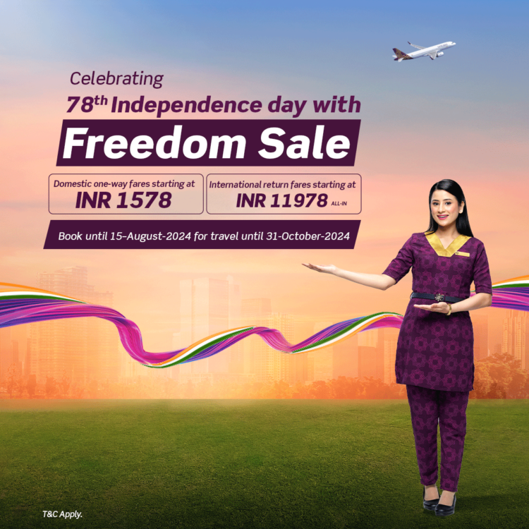 Vistara broadcasts network-wide freedom sale ranging from 9 August 2024