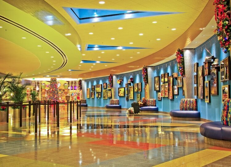 Unfashionable-Impressed Foyer Reimagining at Disney’s Pop Century Lodge