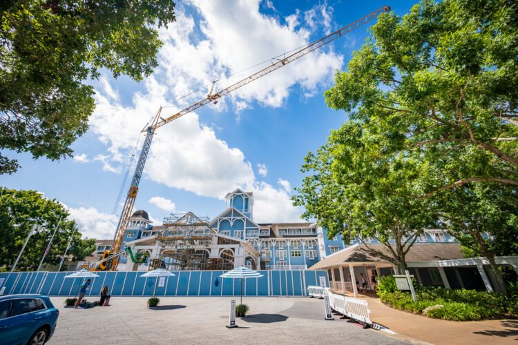 Giant Crane Rebuilding Disney’s Seaside Membership Lodge Front