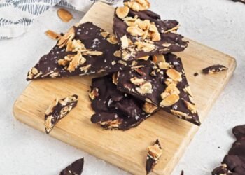 Darkish Chocolate Almond Bark – Meals A laugh & Far off Puts